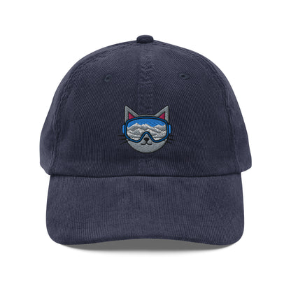 Kitty Cat Ski Goggles Corduroy Cap