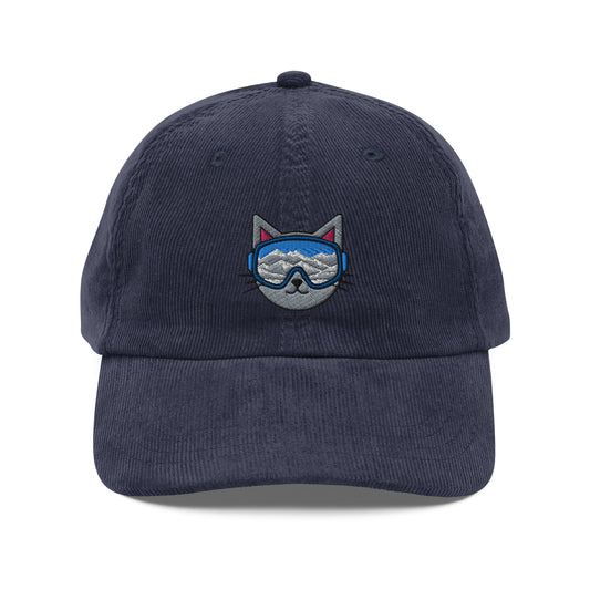 Kitty Cat Ski Goggles Corduroy Cap