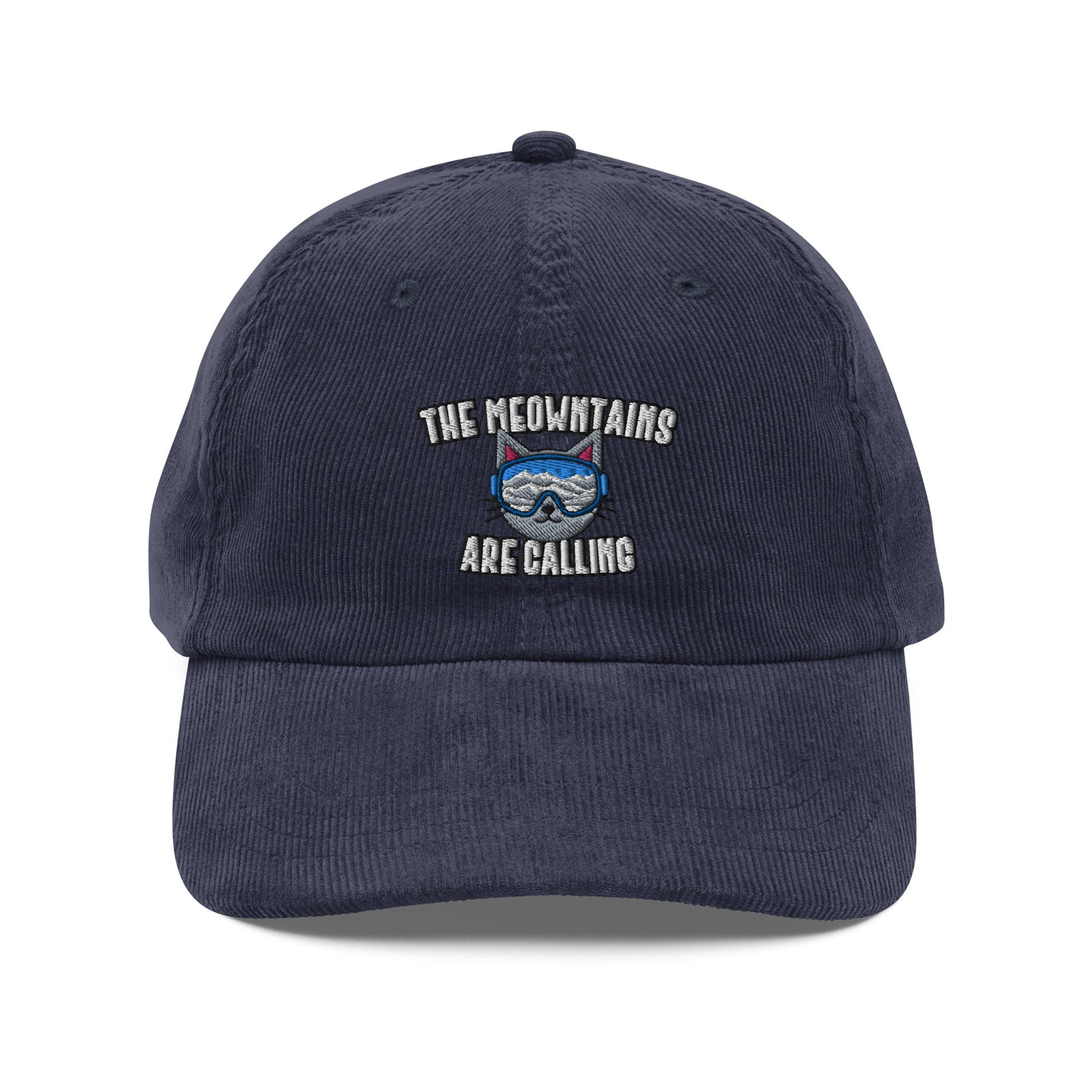 The Meowntains Are Calling Skiing Corduroy Cap