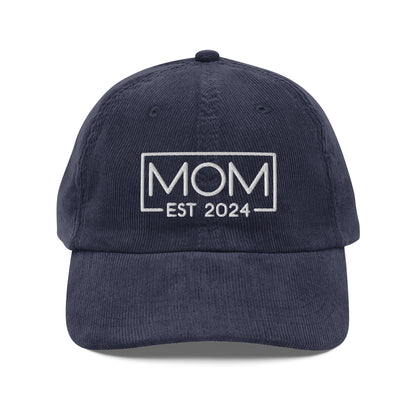 New Mom Est. 2024 Corduroy Cap