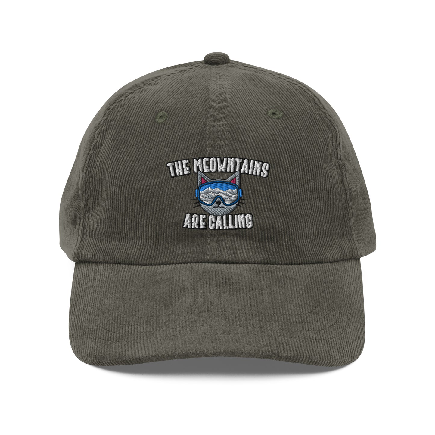The Meowntains Are Calling Skiing Corduroy Cap