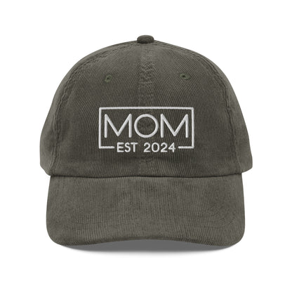 New Mom Est. 2024 Corduroy Cap
